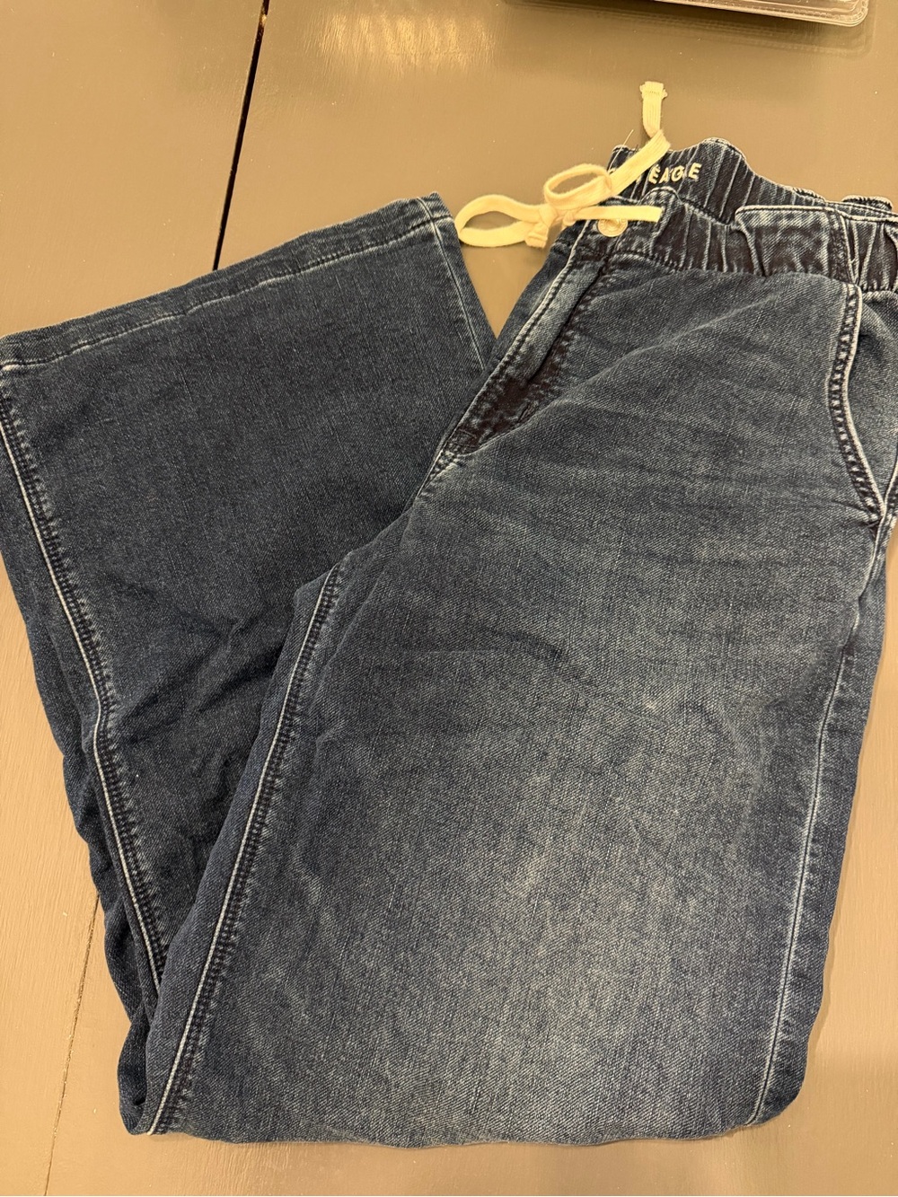 Women’s Blue Drawstring Jeans Joggers - Unbranded
